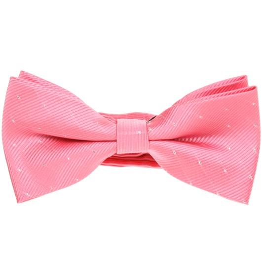 Pink Bow tie with Silver Dots