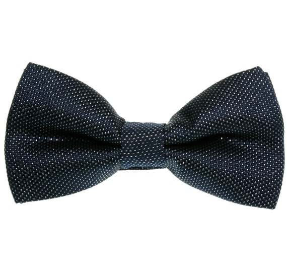 Deep Blue and Silver Dress Bow Tie