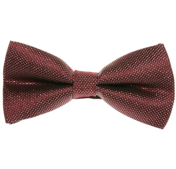 Burgundy and Silver Dress Bow Tie