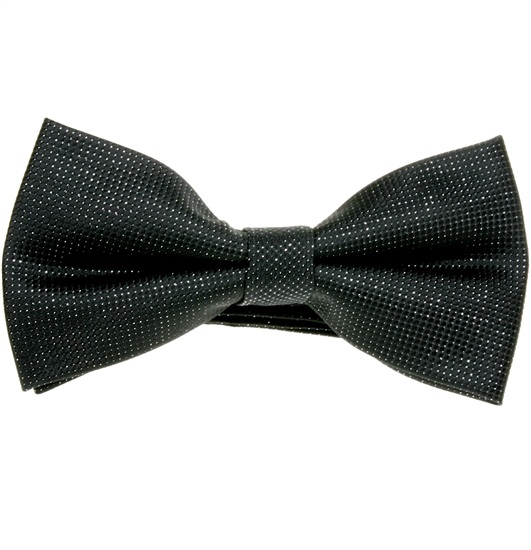 Black and Silver Dress Bow Tie
