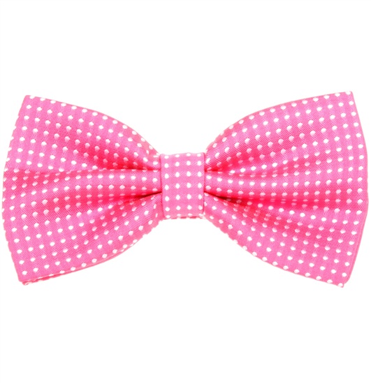 Fuchsia Bow Tie with White Dots