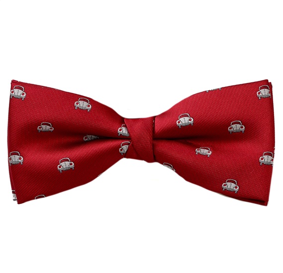 Garnet Bow Tie with Beige Cars
