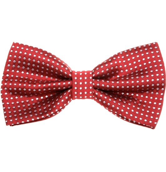 Garnet Bow Tie with White Dots