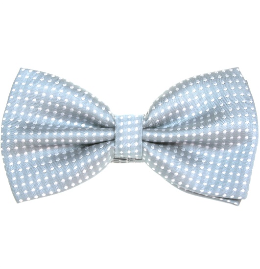 Light Grey Bow Tie with White Dots