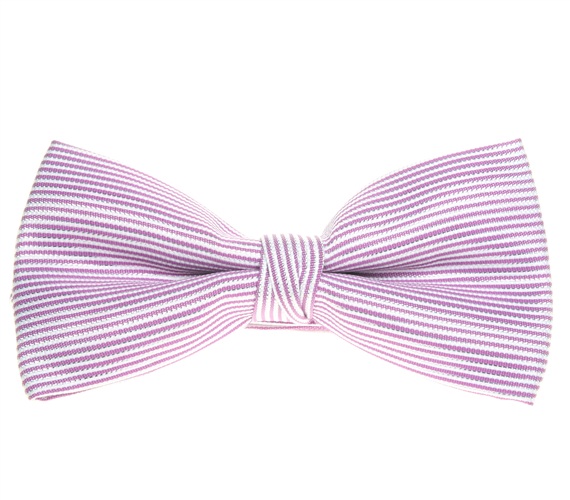 Mallow Bow Tie with Silver Stripes