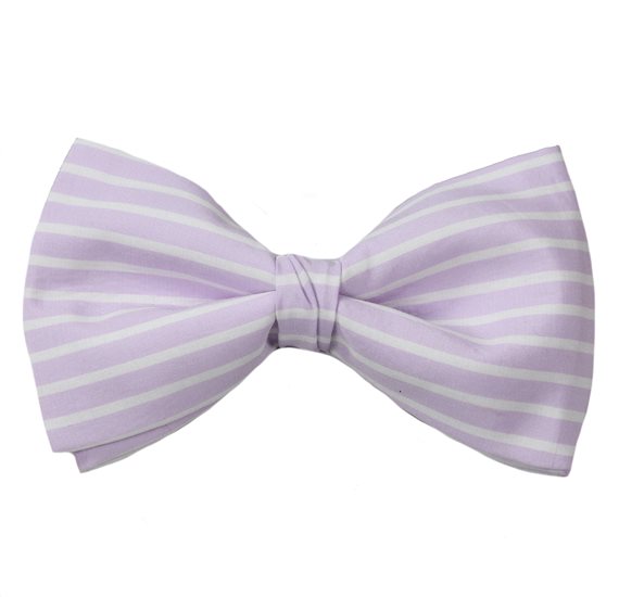 Bow Tie with Light Purple Stripes