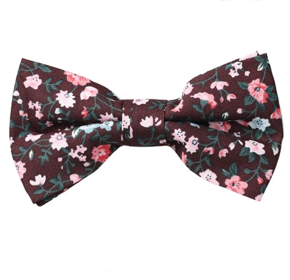 Brown Bow Tie with Liberty Flowers