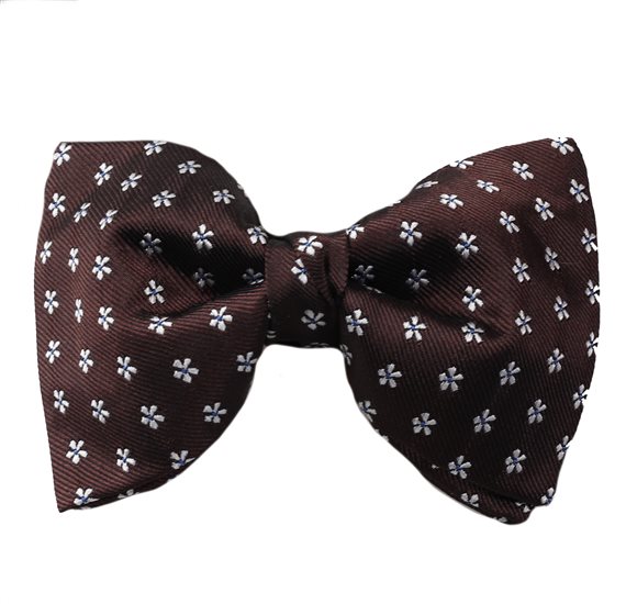 Brown Bow Tie with Daisies