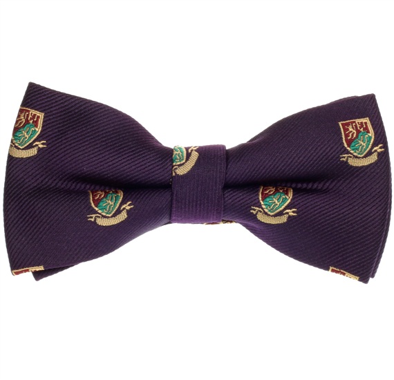Purple Bow Tie with Heraldic Shield