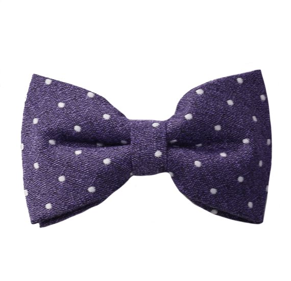 Purple Bow Tie with White Dots