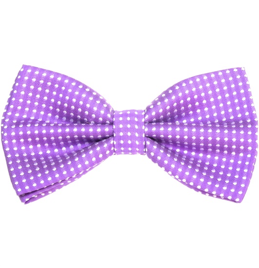 Purple Bow Tie with White Dots