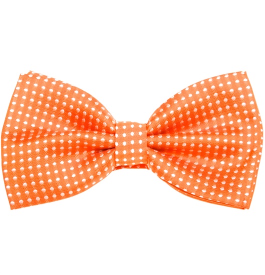 Orange Bow Tie with White Dots