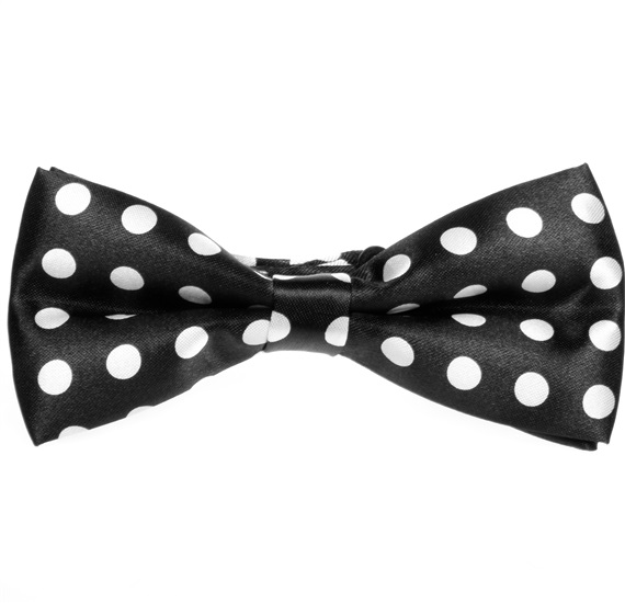 Black Bow Tie with White Dots