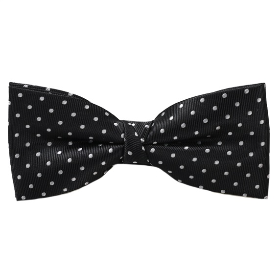 Black Bow Tie with White Dots