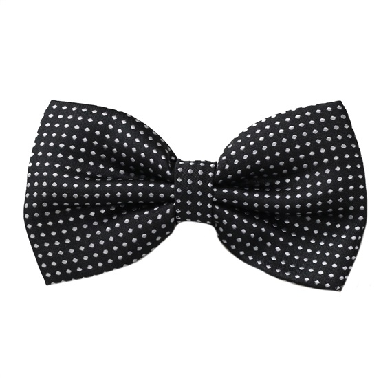 Black Bow Tie with White Dots