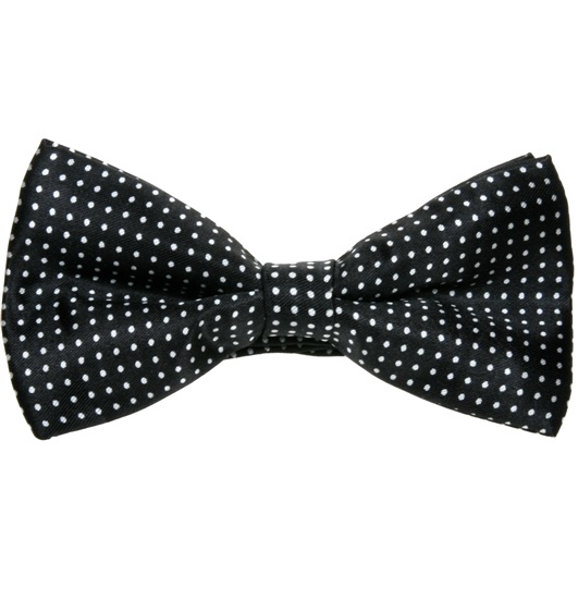 Black Bow Tie with White Dots