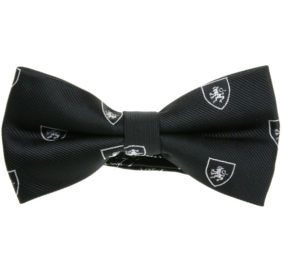 Black Bow Tie with White Heraldic Shield