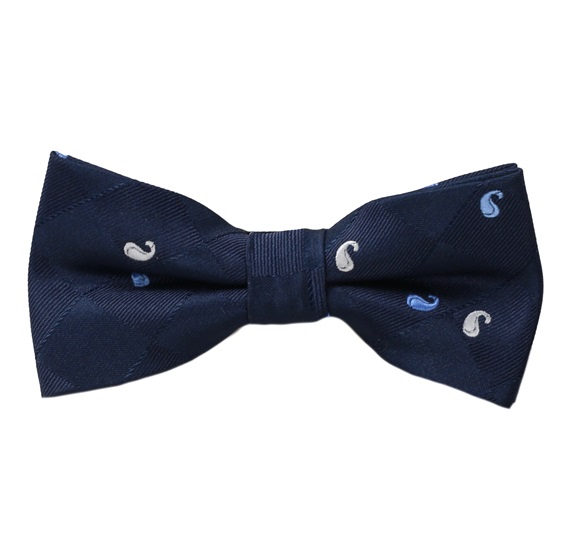 Boy's Dark Blue with Paisley Bow Tie