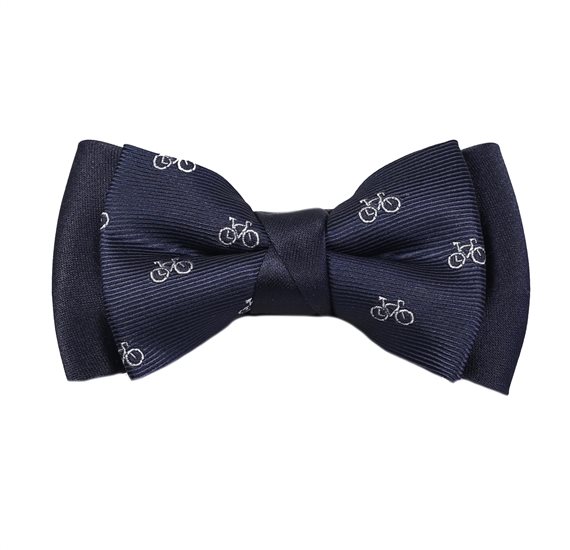 Dark Blue Boy's Bow Tie with Bike