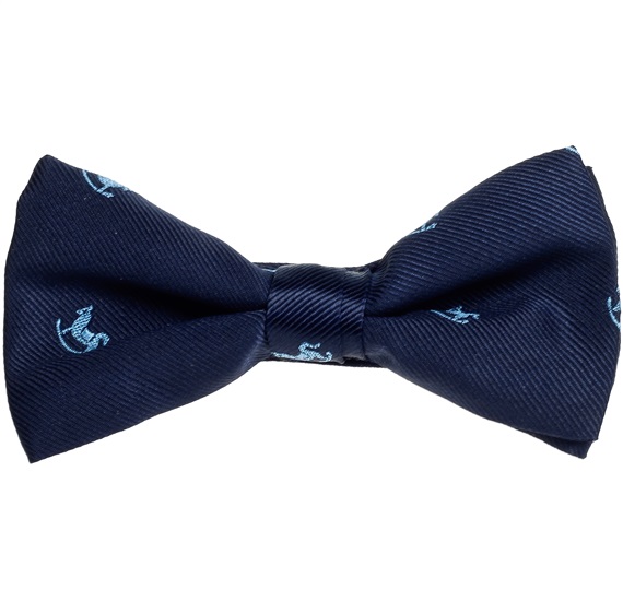 Boy's Dark Blue Bow Tie with Horses