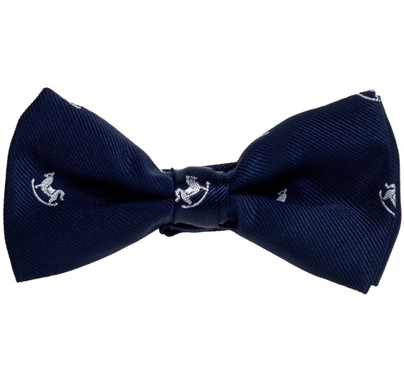 Boy's Blue Bow Tie with White Horses