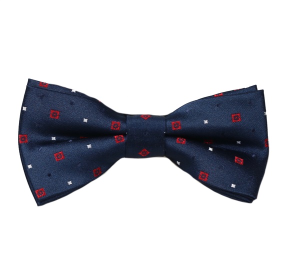 Boy's Blue with Red Squares Bow Tie