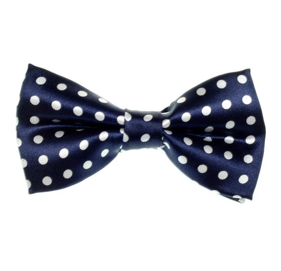 Boy's Deep Blue Bow Tie with Dots