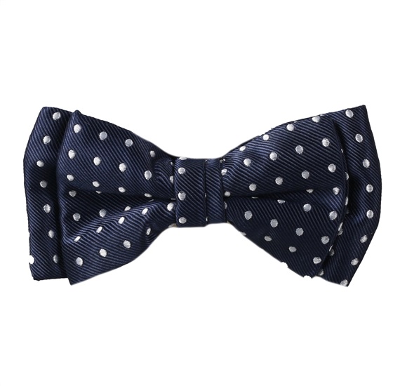 Boy's Blue Bow Tie with White Dots