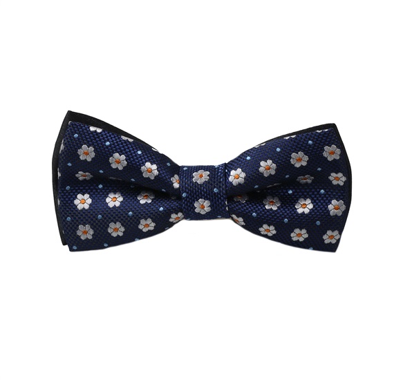 Boy's Blue Bow Tie with Daisies