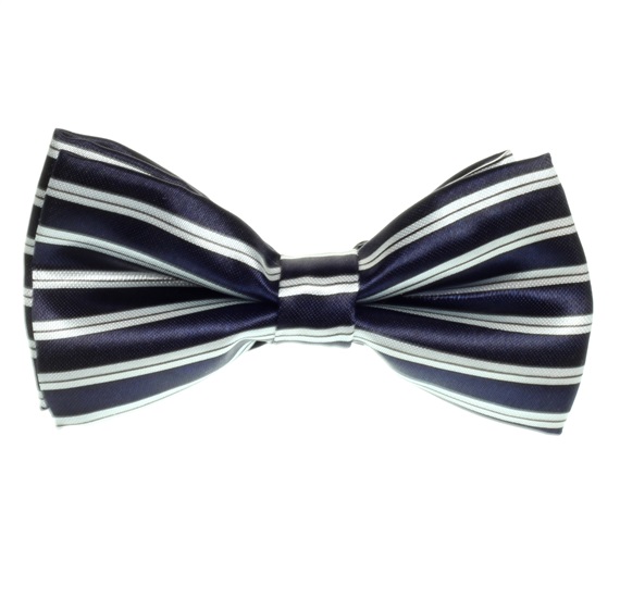 Boy's Deep Blue Stripes Bow Tie