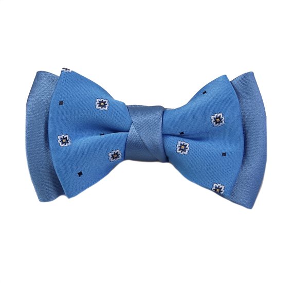 Boy's Royal Blue Printed Bow Tie