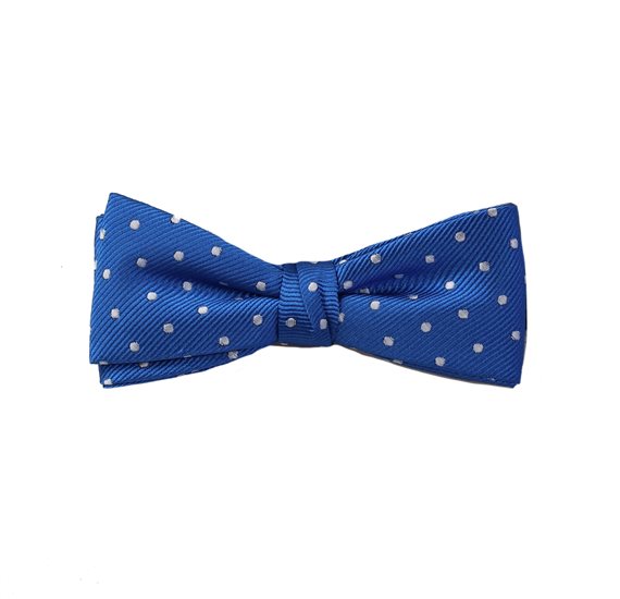 Boys' Royal Blue with Grey Dots Bow Tie