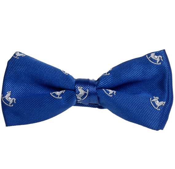 Boy's Royal Blue Bow Tie with White Horses