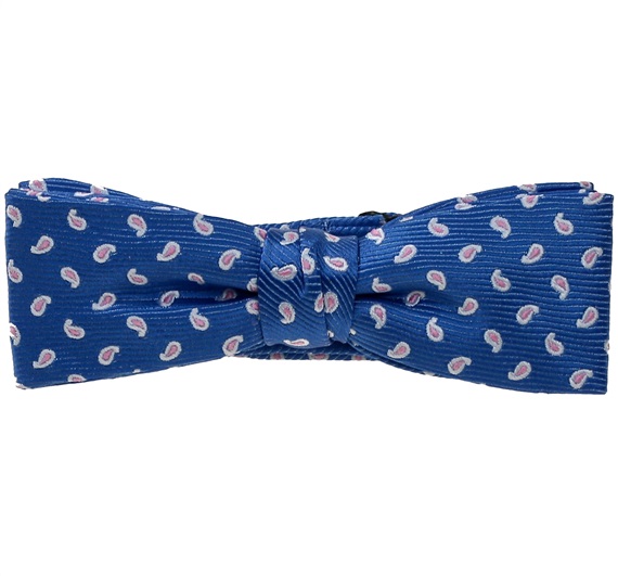 Boy's Royal Blue Bow Tie with Paisley