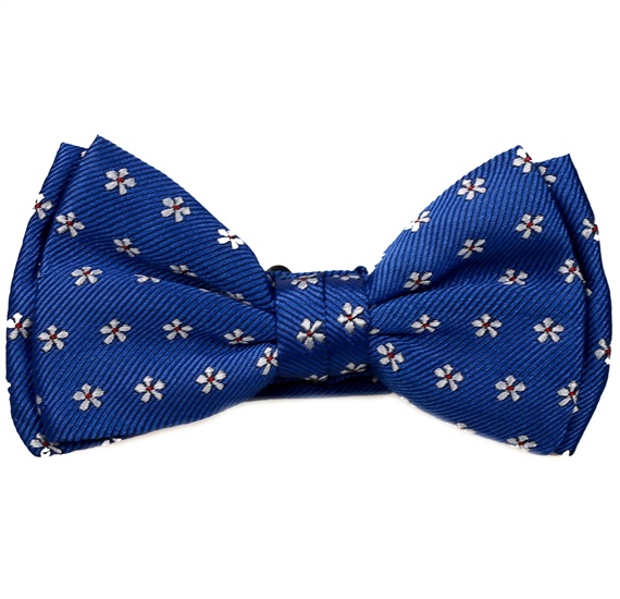 Boy's Royal Blue Bow Tie with Daisies