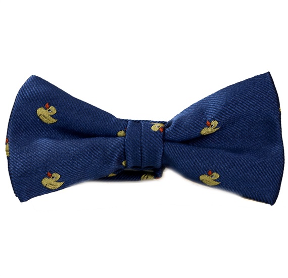 Boy's Royal Blue Bow Tie with Yellow Ducks