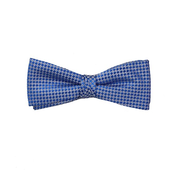 Boys' Royal Blue with Grey Design Bow Tie