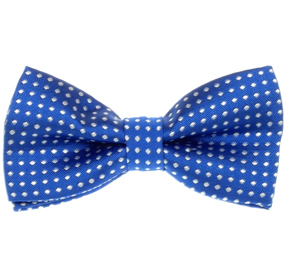 Boy's Royal Blue Bow Tie with White Dots