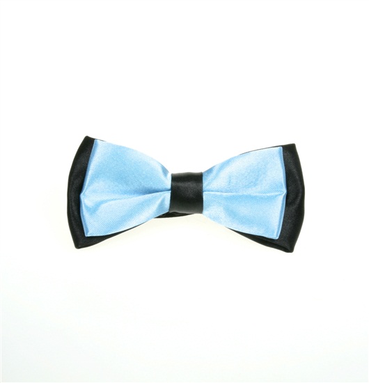 Boy's Black and Sky Blue Bow Tie