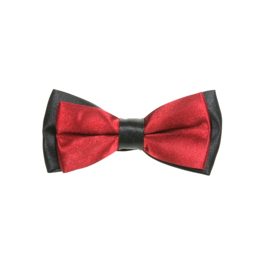 Boy's Black and Garnet Bow Tie