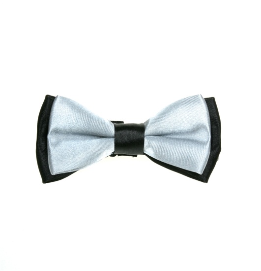 Boy's Black and Grey Bow Tie