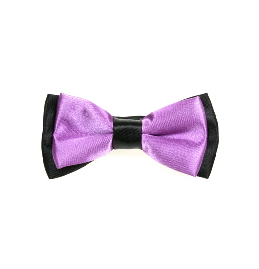 Boy's Black and Lilac Bow Tie