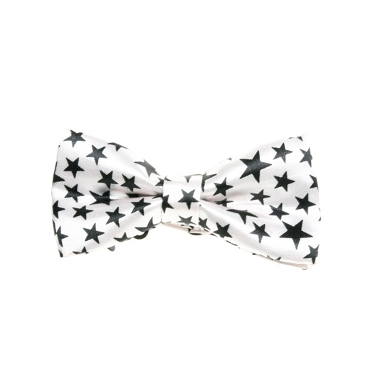Boy's White Bow Tie with Stars