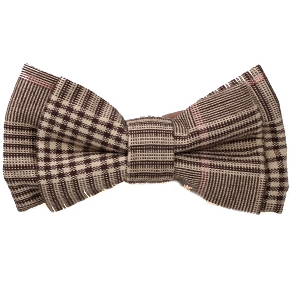 Boy's Beige Tartan Bow Tie