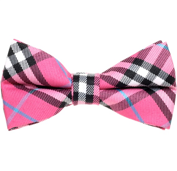 Boy's Fuchsia Tartan Bow Tie