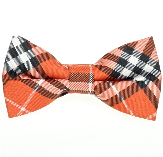 Boy's Orange Tartan Bow Tie