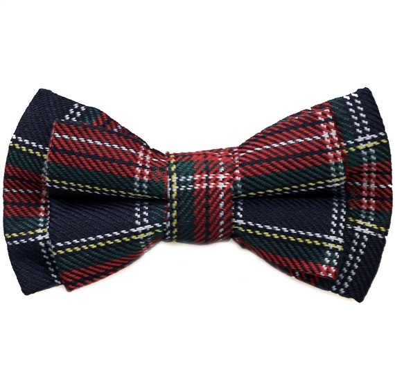 Boy's Red and Dark Blue Tartan Bow Tie