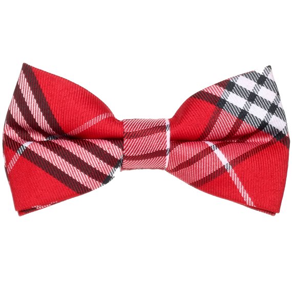 Boy's Red and Black Scotch Plaid Bow Tie