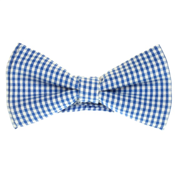 Boy's Royal Blue Vichy Checked Bow Tie