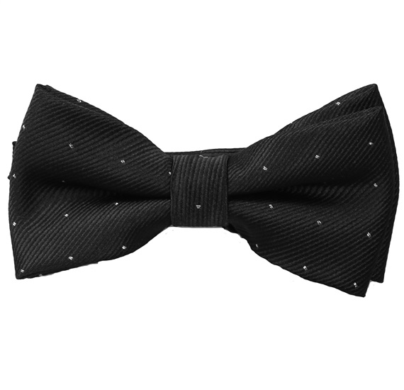 Boy's Black Bow Tie with Dots